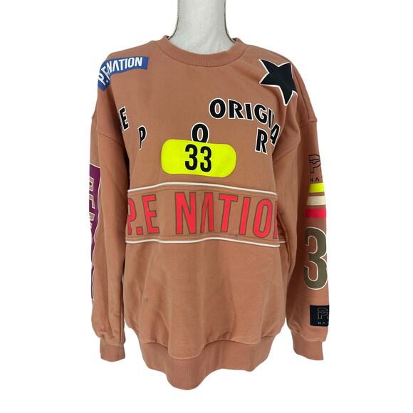 PE Nation Eastbrook Sweater in Coral Mid - Picture 4 of 15